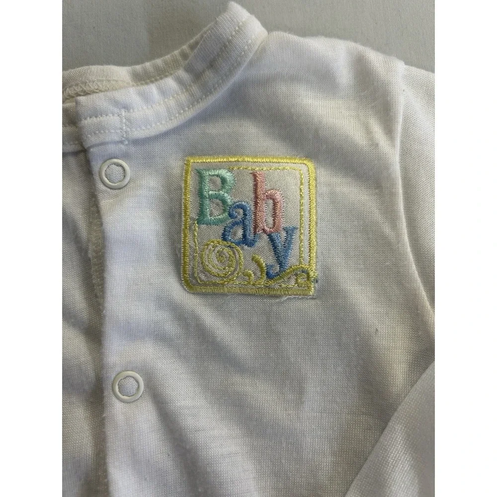 Vintage 80s/90s Fisher-Price Baby Newborn Sleep Gown Made in USA Elastic Bottom